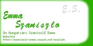 emma szaniszlo business card
