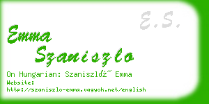 emma szaniszlo business card